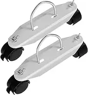 HAWILLOSCH 1 Pair Electric Heating Pulley Portable Heater Caster Wheels Electric Radiator Caster Support Universal Patio Heater Wheel Oil Heater Caster with Sturdy Frame Casters Black Iron