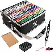 262 Colours Dual Tips Alcohol Markers Brush Markers Set - Painting Art Markers with Fine & Chisel Tips Storage Bag & A4 Drawing Book for Drawing Pens for Kids Adults Artist Calligraphy Sketching