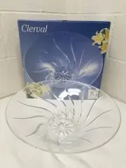 J. G. Cristal d'Arques Durand Clerval Cut Crystal 14" Console Centerpiece Bowl