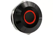 40mm Black Stainless Steel Latching Switch w/ Red Angel Eye Light LED 12V SPST
