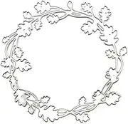 Silver Wreath Cutting Dies Leaves Garland Die Cuts Circle Metal Embossing Stencils Template Mould for Card Making Scrapbooking Photo Album Decoration Die-Cuts