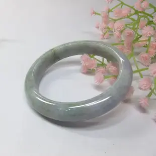 【小樂珠寶】翡翠手鐲小春彩帶紫天然A貨玉鐲(手圍18.6號 內徑58.6mm V753)