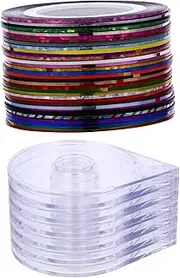 CLISPEED Set of 38pcs Nail Art Strips Gold Nail Coils Decorative Sticker Tape for Diy Manicure Pedicure Jewelry Making