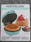 Nostalgia MyMini Personal Waffle Maker MWF5TL Hashbrowns Brownies Teal New