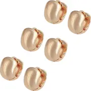 3 Pair 18k Rose Gold plated Huggie Hoop 9mm Solid Sleeper Earrings 6mm Wide Bulk