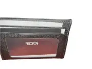 TUMI Nassau SLG Slim Card Case Smooth Black Leather-see Pictures NIB