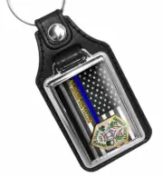 Chicago Police Emerald Society Pipes & Drums Design Faux Leather Key Ring