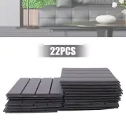 22 Pcs 12"x12" Plastic Composite Deck Tiles Outdoor/Indoor Garden Patio Flooring