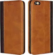 Cavor for iPhone 6 Plus Case,iPhone 6S Plus Case,Premium Leather Folio Flip Wallet Case Cover Magnetic Closure Book Design with Kickstand Feature & Card Slots(5.5")-Yellow