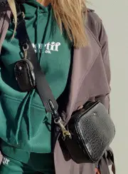 Peta & Jain Justice Bag Black Croc
