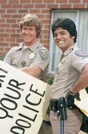 Larry Wilcox as Officer Jon Baker Erik Estrada as Officer Francis - Old Photo 11