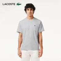 在飛比找momo購物網優惠-【LACOSTE】男裝-經典版型logo棉質短袖T恤(花紗灰
