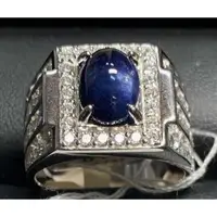 在飛比找森森購物網優惠-【戴昇金】天然藍寶石3克拉男戒指 (FJR01202)