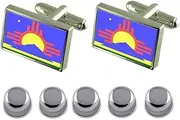 [Select Gifts] Shirt Dress Studs Roswell City USA Flag Cufflinks