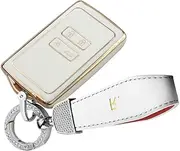 ontto Car Key fob Cover Fit for Renault Arkana Megane Espace Scenic Laguna koleos Clio Master Bus Zoe Smart Key case keyless Entry TPU Key Shell Key Holder Keychain Accessories White
