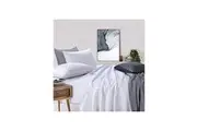 Elan Linen 100% Egyptian Cotton Vintage Washed 500TC Bed Sheets Set (White, Double)