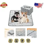 Durable 6-Pack Reusable Puppy Pads - Absorbent Non-Slip Training Mats 34"x36"