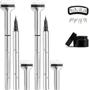 Bottom Eyelash Stamp Kit, Waterproof & Lasting Lower Lash Stamp Set, 2 in 1 Eyeliner Bottom Brown Lashes, Natural Eye Makeup Tool Look DIY for Beginners by, Lower Eyelash Stamper with Ink(2pcs Brown)