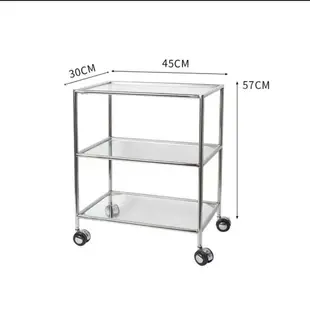 【熱銷 爆款】  中古茶几 帶輪茶几 極簡玻璃茶桌 帶剎車 推車茶几 沙發小邊幾 置物架 小推車ins 工作室