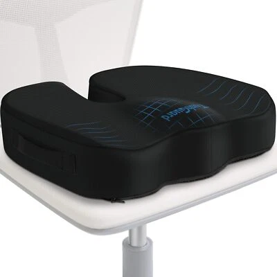 TushGuard Seat Cushion for Office Desk Chair, Memory Foam, Non-Slip, Cushion Bac