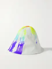 [Conner Ives] Conner Ives - Tie-dyed Leather Bucket Hat - White - One size One size White