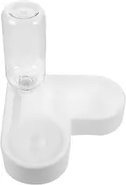 WOONEKY Love Bowl Feeder Pet Water Feeder Automatic Water Dispenser Automatic Cat Waterer Food Bowl Cat Pet Supplies Food Basin White Plastic