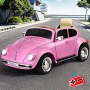 Kids Ride On Car Licensed Beetle Electric Toys Horn Remote 6V Pink