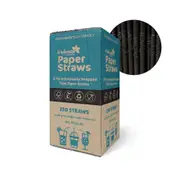 Envirostar 3 Ply Flexi Paper Straw Indiv. Wrapped Black x 2000