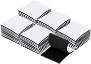 sourcing map 48set Hook and Loop Strips with Adhesive 2"x2" Double Sided Hook and Loop Tape Nylon Self Sticky Fastener for Home Office Car, Black