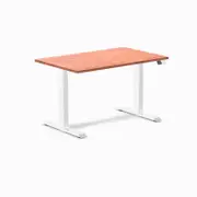 Desky Dual Red Cedar Softwood Sit Stand Desk 1200x750mm White Frame Leg