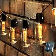 Solar String Lights Outdoor Waterproof 16.4ft Patio Light with 20+1 Led Shatterproof Bulbs 8-Hour Timer, Solar Lights Outdoor with 8 Lighting Modes for Porch Garden Yard Balcony