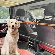 Liuceny Dogs Barrier Wide 50" xHeight 30", Dog Restraint Car Backseat Divider for Cars Trucks and SUV Behind Front Rear Seats Headrest, Vehicle Gate Cargo Area Travel Mesh Net Screen Shield for Pets