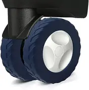 [Generic] 8pcs Luggage Wheels Cover Trolley Case Caster Sleeve Dustproof Anti-Noiseshock Absorption Castor Sleeve Universal Wheels Silent Luggage Office Chair Rubber Wheel Covers (Blue)