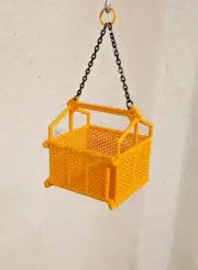 3D Cargo Basket w/Drop Down Gate In Authentic Liebherr Yellow, 1/50, 1/48th.