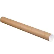 TLP2020K Mailing Tubes with Caps, 2" X 20", Kraft (Pack of 50)