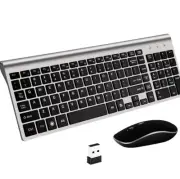 WIRELESS KEYBOARD AND MOUSE SET WATERPROOF 2.4G COMPATIBLE iOS WINDOWS ✅SKM-07⭐️