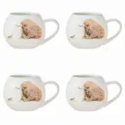 4x Ashdene Bush Buddies Echidna 200ml Mini Hug Mug Tea/Coffee New Bone China Cup