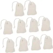 Healeved Pcs Natural Jute Soap Bag Exfoliating Mesh Drawstring Pouch for Soap Saver