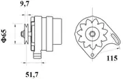 Mahle Alternator for Belarus (Mtw) 310/320 1.6L Diesel LDW1503 01/89 - Onward