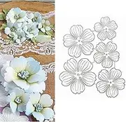 5pcs/Set 3D Flowers Frame Metal Die Cuts,Flower Leaves Wedding Cutting Dies Cut Stencils for DIY Scrapbooking Photo Decorative Embossing Paper Dies for Scrapbooking Card Making