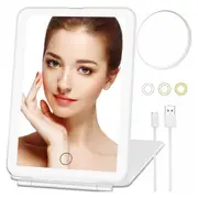 Touch Screen Makeup Mirror USB Rechargeable Cosmetic Mirror Portable Make Up Mirrors