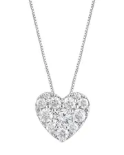Silver 0.48 ct. tw. Lab Grown Diamond Heart Pendant