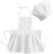 SWOOMEY Newborn Chef Hat Apron for Photography Adorable Cosplay Costume Style White S Photo Props for Memorable Moments