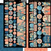 RETIRED Graphic45 SUN KISSED BANNERS Cardstock Die-Cuts scrapbooking SEA SAND