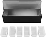 HOOLEEY Fruit Holder 6 Compartments ABS Multifunctional with Lid Condiment Caddy for Bar Kitchen KTV