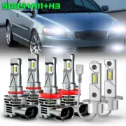 For Volvo C70 2003-2005 6000K LED Faro Alto / Luz de cruce + Luces antiniebla