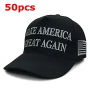 50pcs Trump 2024 Dark MAGA Hat Baseball Embroidery Cap Make America Great Again