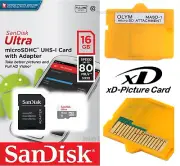 Sandisk 16gb microSDHC MASD-1 MicroSD TF to OLYMPUS XD Camera Picture ADAPTER