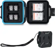 SD & Microsd Card Case for 4 SD/SDXC/SDHC Cards + 8 Micro SD/MSD/TF Cards, Water