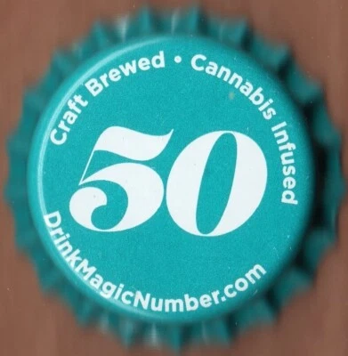 USA Plastic Lined Beer Crown Bottle Cap: Magic Number Brewing Cannabis Soda